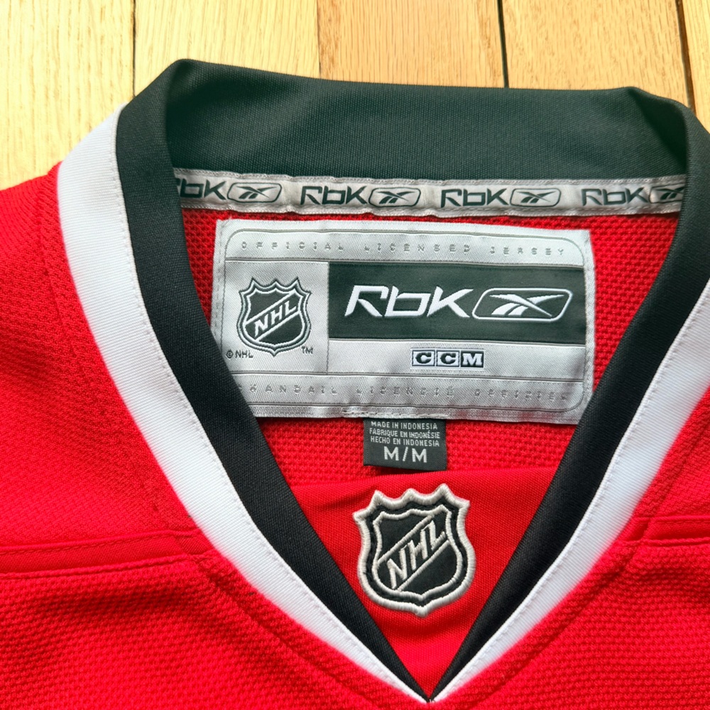 Reebok Red Black White NHL Hockey Jersey - Picture 3 of 8